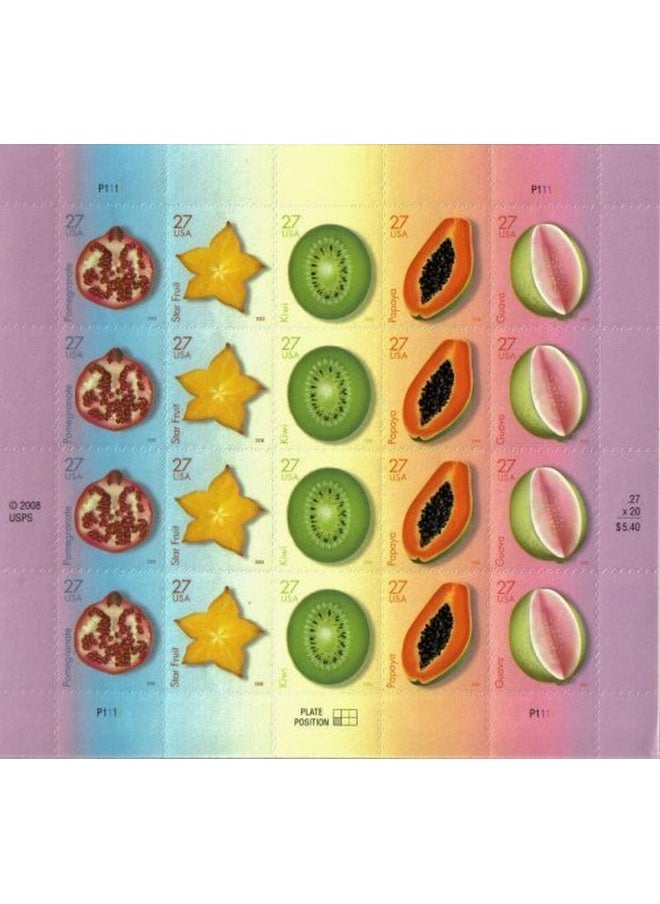 USPS Tropical Fruit Sheet Of Twenty 27 Cent Stamps Scott 4257A  - Image 1