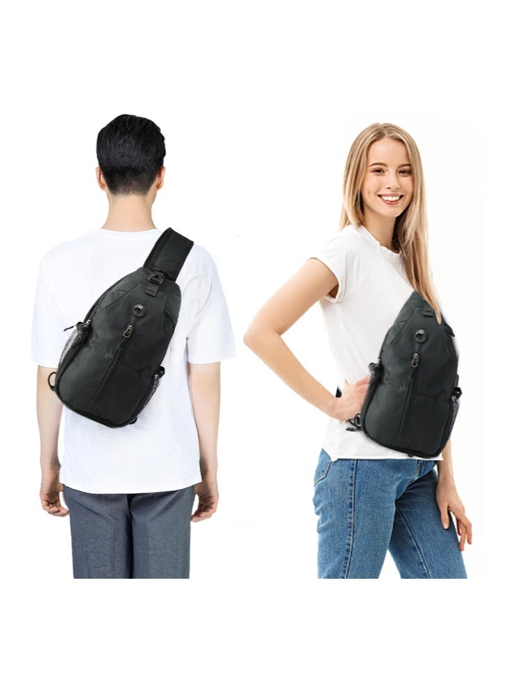 شبيلي حقيبة صدر من القماش للرجال والنساء، حقيبة خصر وكتف جانبية وخفيفة الوزن، حقيبة كروس بدي متعددة الاستخدام للدراجات وركوب العجل، مناسبة للأولاد والبنات للسفر اليومي والاستخدام العملي - Image 2