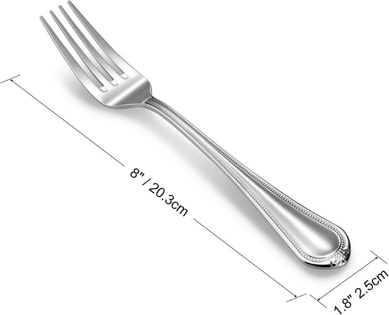 KEAWELL Pearl Edge 4Piece Premium Fork Set 1810 Stainless Steel Fine Silverware with Mirror Finish Dishwasher Safe 4 8 Dinner Forks - Image 2