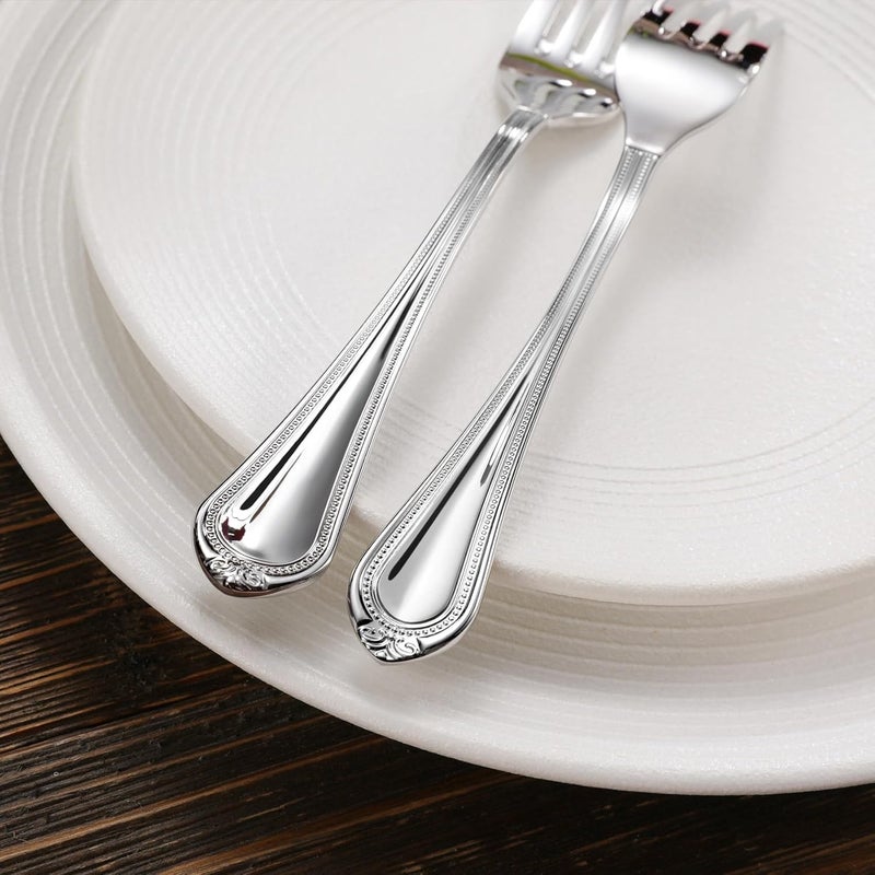 KEAWELL Pearl Edge 4Piece Premium Fork Set 1810 Stainless Steel Fine Silverware with Mirror Finish Dishwasher Safe 4 8 Dinner Forks - Image 4