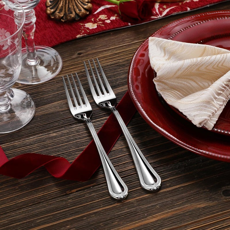 KEAWELL Pearl Edge 4Piece Premium Fork Set 1810 Stainless Steel Fine Silverware with Mirror Finish Dishwasher Safe 4 8 Dinner Forks - Image 5
