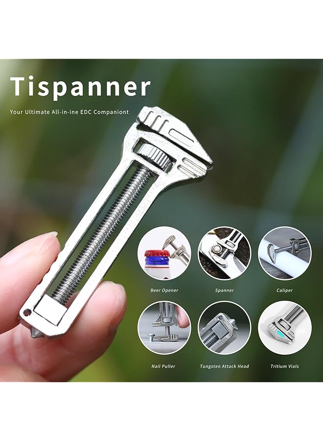 KASTWAVE Mini Alloy Multi Tool Multi Functional Wrench Tool Titanium Mini Spanner Beer Opener Nail Puller Edc Pocket Multi Tool For Repairing Backpacking Camping And Hiking - Image 2