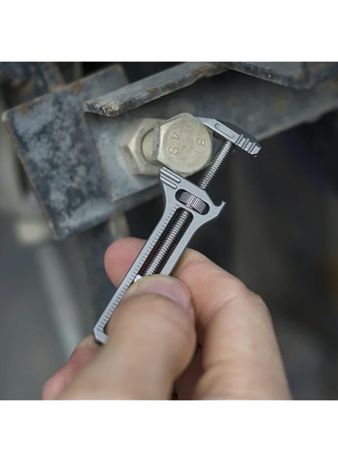 KASTWAVE Mini Alloy Multi Tool Multi Functional Wrench Tool Titanium Mini Spanner Beer Opener Nail Puller Edc Pocket Multi Tool For Repairing Backpacking Camping And Hiking - Image 4