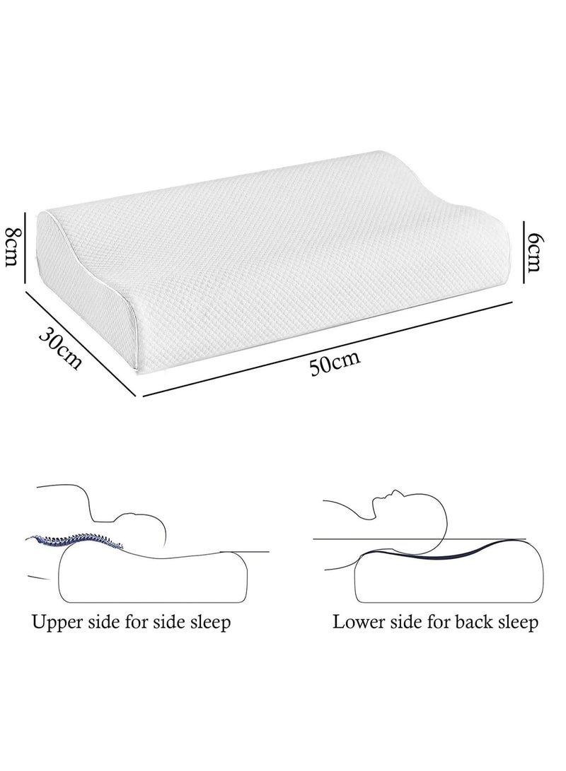 Premium Memory Foam Pillow for Neck and Back Pain - 55 x 35 x 10/7-cm - Image 2
