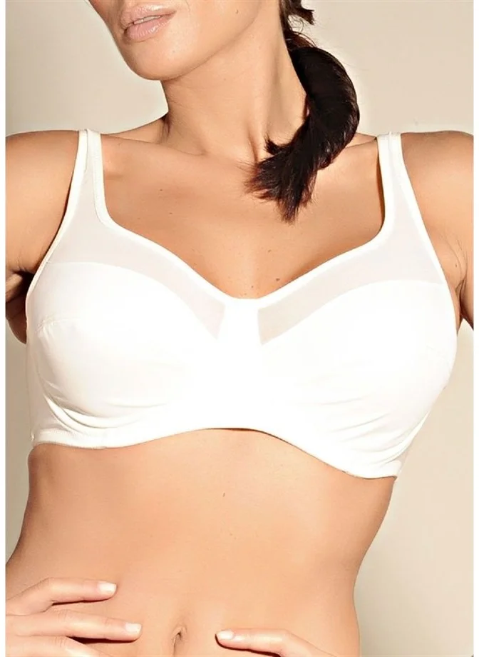 Magic Form 3983 Straight Fabric Gathering Bra - Ecru