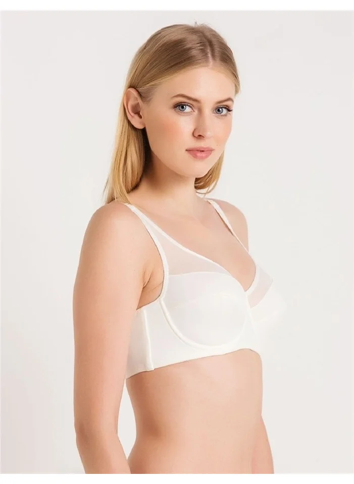 Magic Form 3983 Straight Fabric Gathering Bra - Ecru