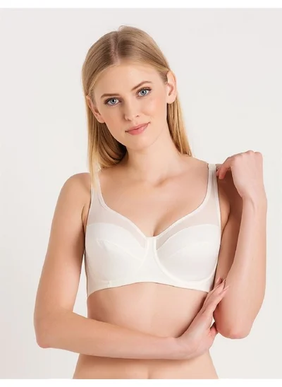 Magic Form 3983 Straight Fabric Gathering Bra - Ecru