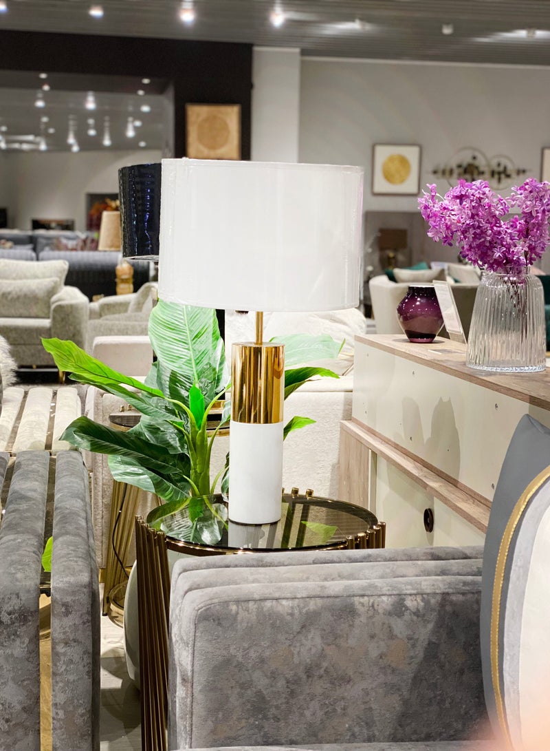 سوليتير اباجورة ترابيزة من الستانلس ستيل والرخام الطبيعي - Image 1