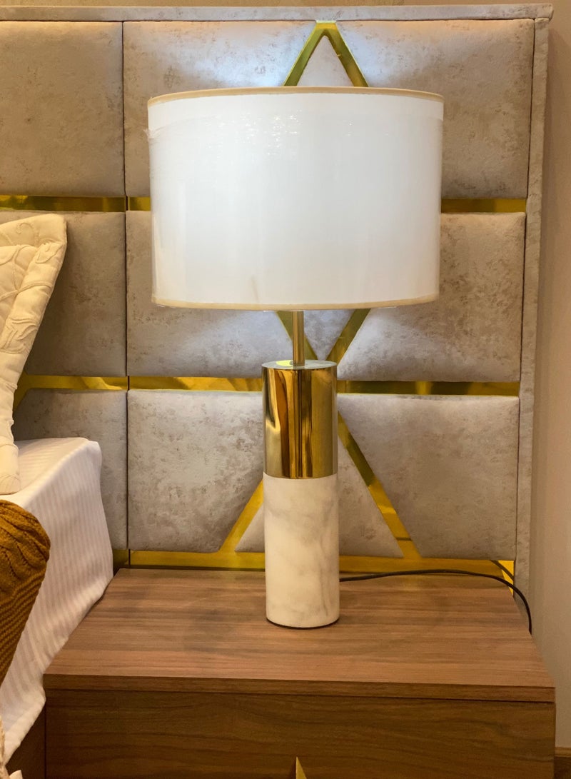 سوليتير اباجورة ترابيزة من الستانلس ستيل والرخام الطبيعي - Image 2