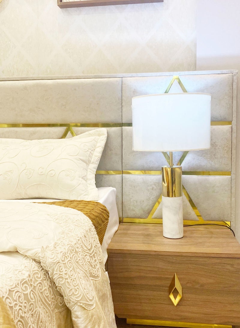 سوليتير اباجورة ترابيزة من الستانلس ستيل والرخام الطبيعي - Image 3