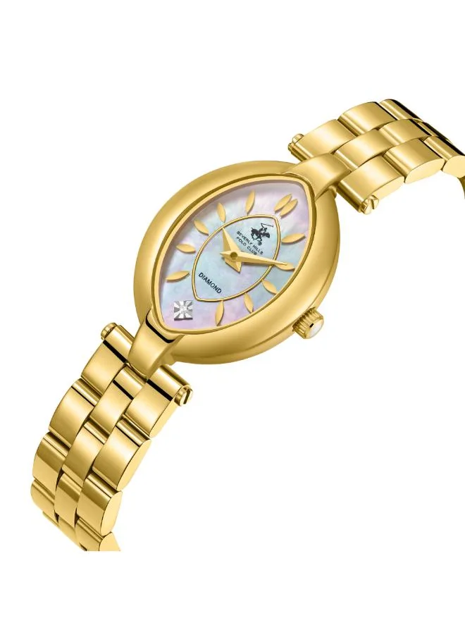 بيفرلي هيلز بولو كلوب BEVERLY HILLS POLO CLUB BP3739C.120 Women's Analog Display Watch & Metal Strap Gold