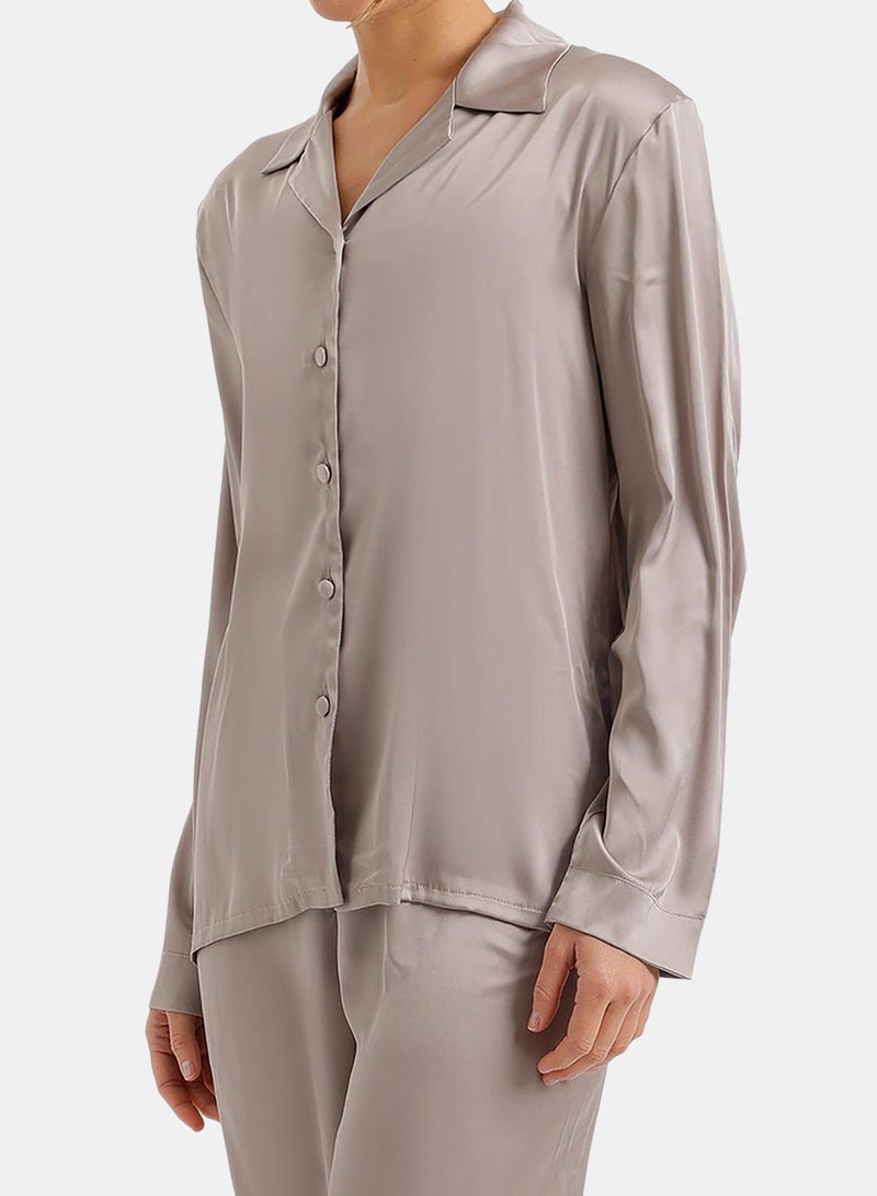 Carina Satin Buttoned Pyjama Set - Image 5