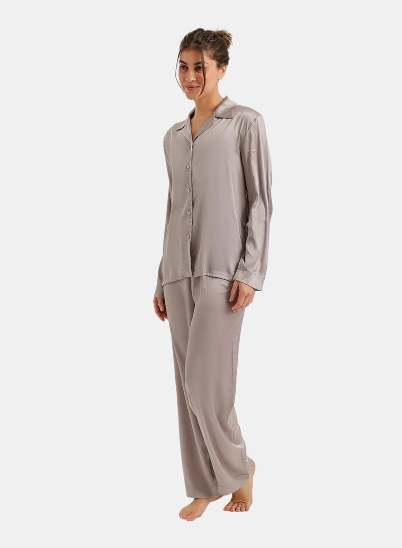 Carina Satin Buttoned Pyjama Set - Image 2