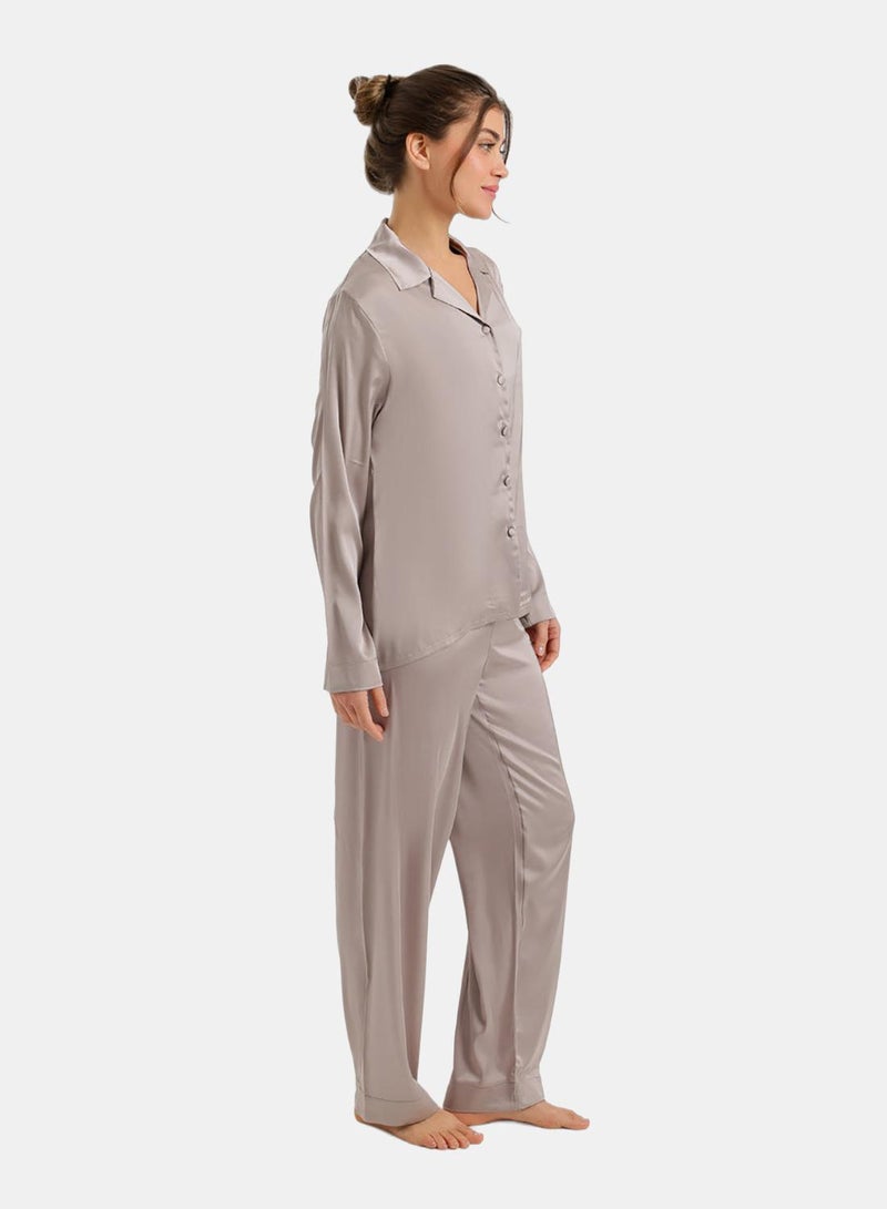 Carina Satin Buttoned Pyjama Set - Image 3