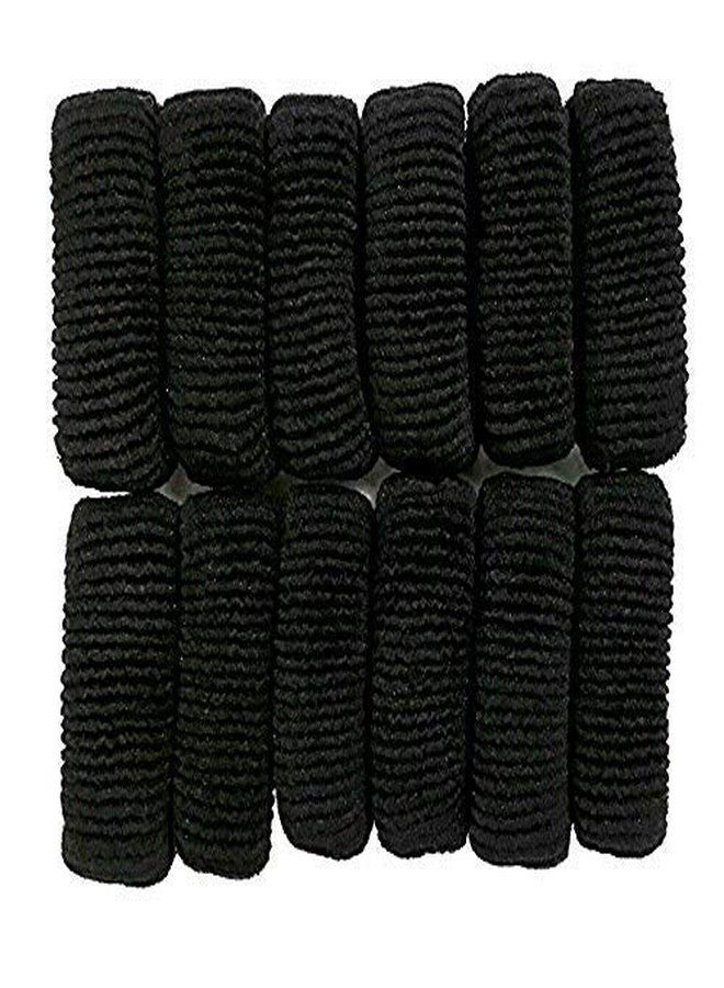 Vararo Black Rubber Hair Bands for Women - Set of 12,Black - Image 3