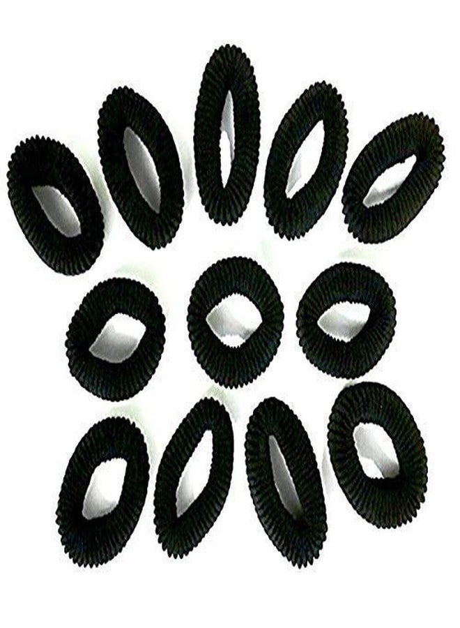 Vararo Black Rubber Hair Bands for Women - Set of 12,Black - Image 2