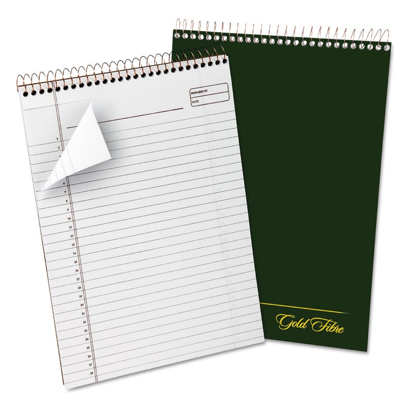 Ampad Gold Fibre Classic, Wirebound Planner Pad, Size 8-1/2 x 11-3/4, Red Cover, Legal Ruling , 70 Sheets per Pad (20-811),White - Image 1