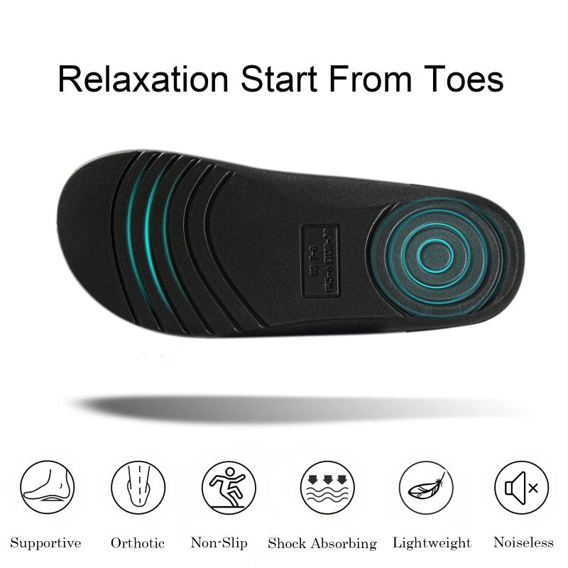 GRITHEIM Women's Orthotic Arch Support Slippers Fuzzy Adjustable Orthopedic Slippers for Plantar Fasciitis Furry Slide Slippers for Ladies black 8 - Image 5