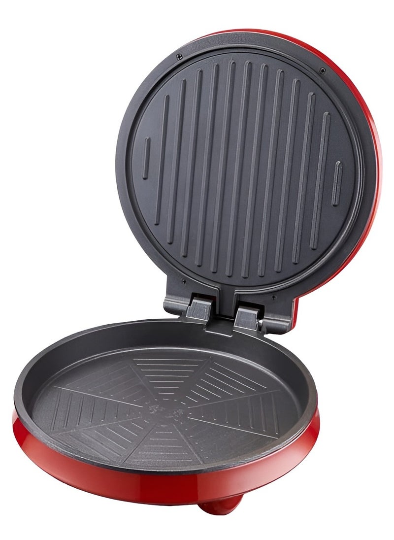 Generic - Electric Pizza Maker for Home 1000W | 220°C Fireproof Stone Plate | Perfect for Homemade Pizzas, Calzones, and Flatbreads | Fast Heating, Crispy Crust, Compact & Stylish Red Design | Easy to Use & Clean - Image 1