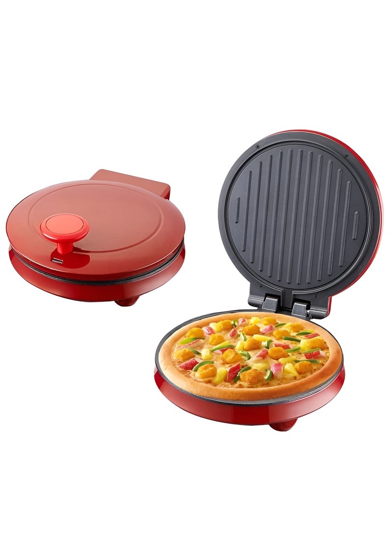 Generic - Electric Pizza Maker for Home 1000W | 220°C Fireproof Stone Plate | Perfect for Homemade Pizzas, Calzones, and Flatbreads | Fast Heating, Crispy Crust, Compact & Stylish Red Design | Easy to Use & Clean - Image 1