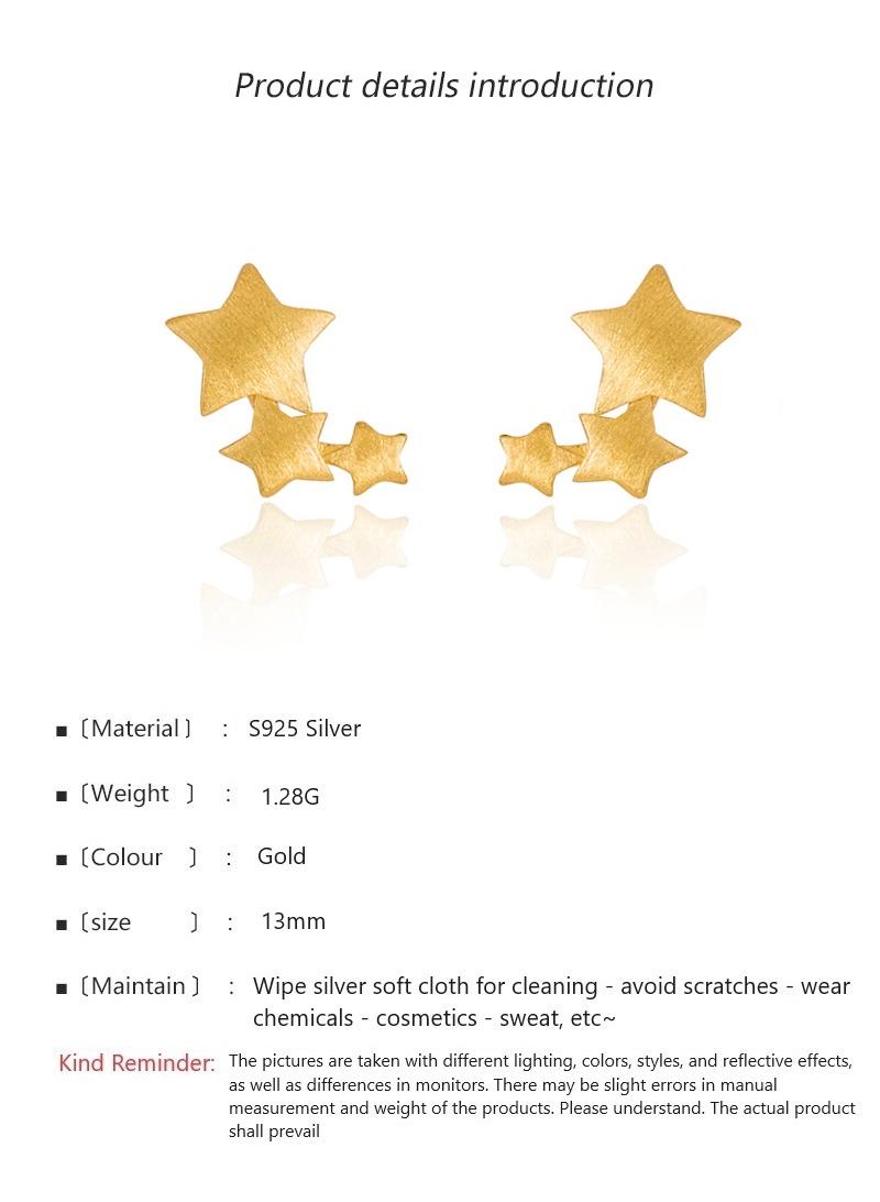 Y&D 18K Gold Star Earrings For Women - Image 3