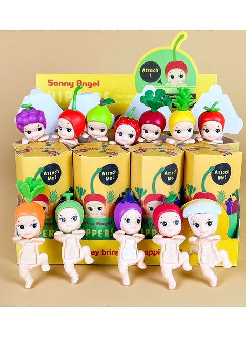 12pc Sonny Angel Blind Box Harvest Series Fruit And Vegetable Anime Figures Ornaments Dolls