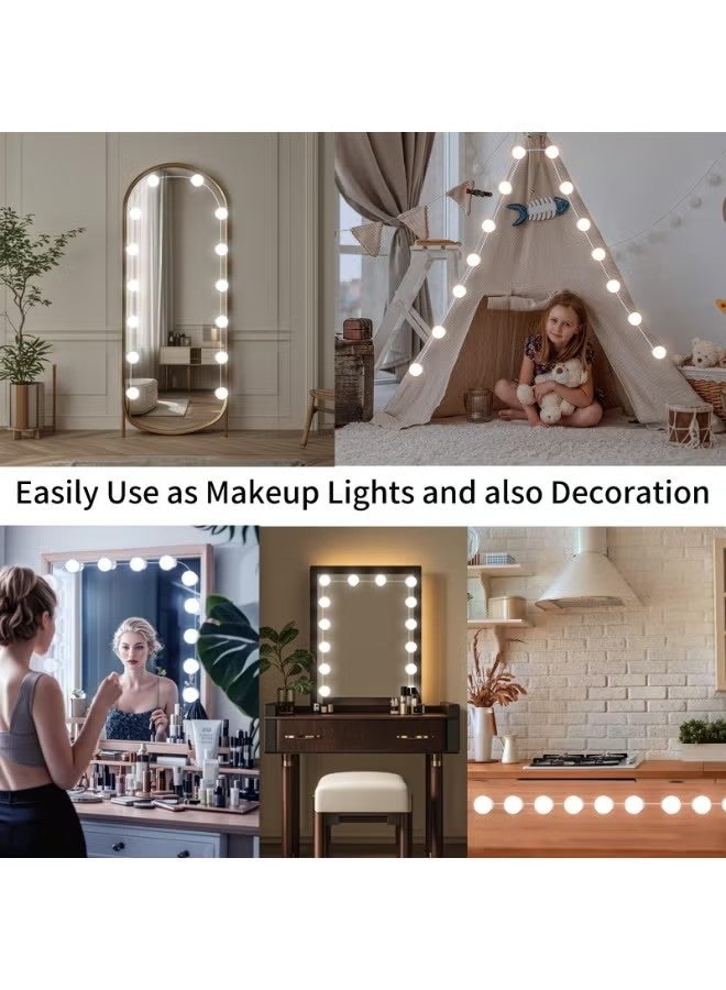 14 LED Hollywood Vanity Mirror Lights, Dimmable Makeup Mirror Light with 3 Color Temperatures, USB Powered Bathroom and Dressing Table Lighting with Remote Control, Perfect Gift for Women (White) - Image 5