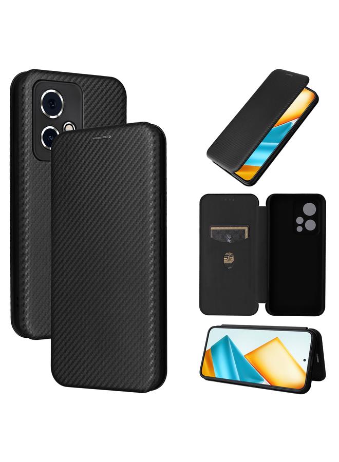 اس-توب جراب هاتف Honor 90 GT مصنوع من ألياف الكربون والجلد القابل للطي - Image 1