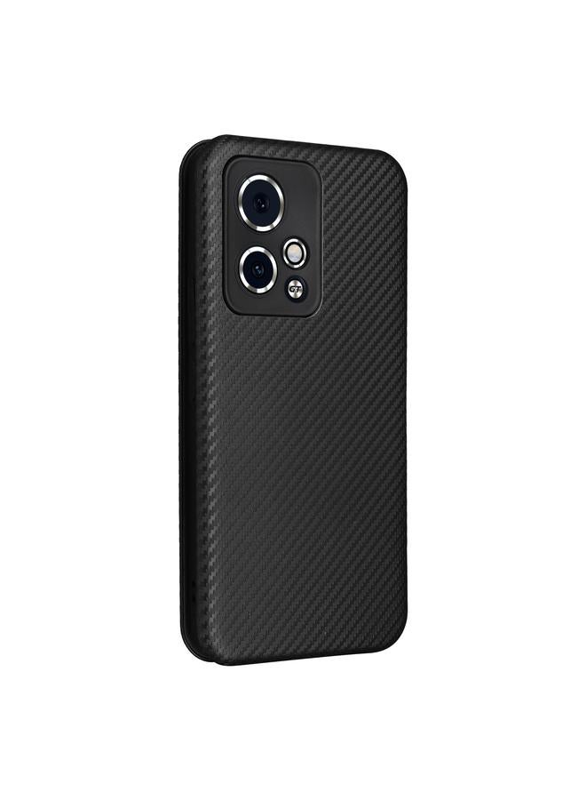 اس-توب جراب هاتف Honor 90 GT مصنوع من ألياف الكربون والجلد القابل للطي - Image 3