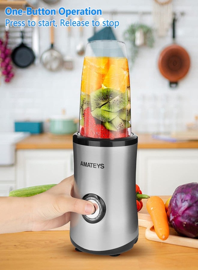 Amateys Personal Blender with Button,Professional Kitchen Blender for Smoothies and Shakes,Easy Cleaning&Operation,Height 12 Inch Suitable for Carrying or Storage - Image 2