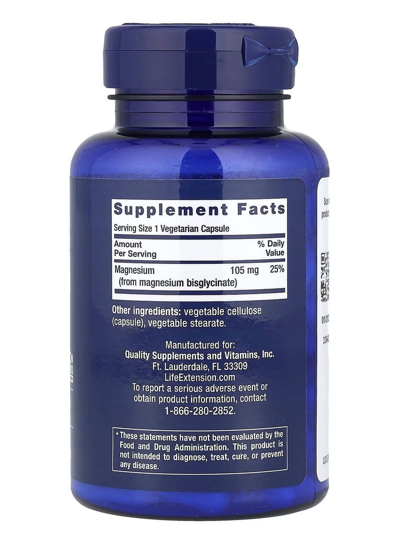 Life Extension Magnesium Glycinate, 90 Vegetarian Capsules (105 mg per Capsule) - Image 2