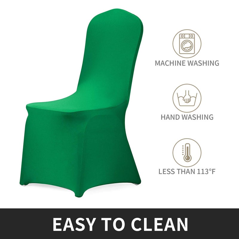 Peomeise Stretch Spandex Chair Cover For Wedding Party Dining Banquet Event (Emerald  25) - Image 3