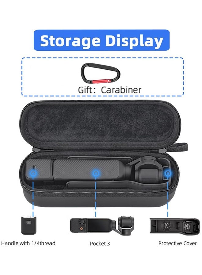 Ailily Carrying Case for DJI Osmo Pocket 3, Portable PU Leather Storage Case Protective Bag for DJI Osmo Pocket 3 Accessories (Black) - Image 3