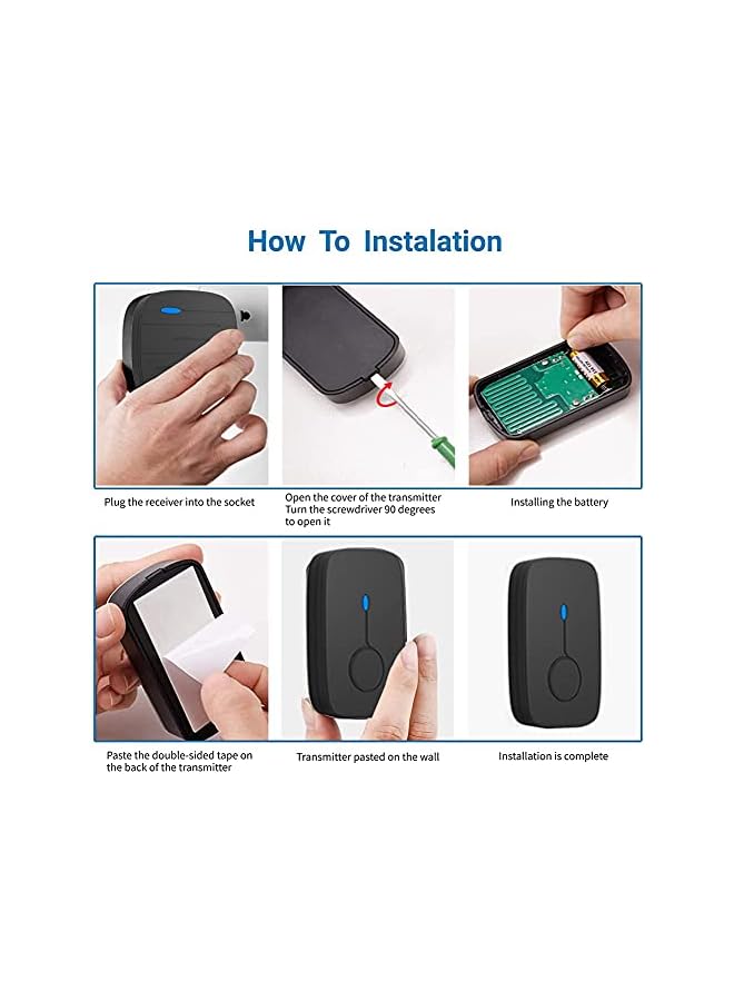 PROMASS promass Wireless Doorbell, Cordless Plug in, Waterproof Ring Door Bell with 1000ft Range, 36 Chimes, 4-Level Volume & Blue Light, Wall Plug-in Cordless Chime Kit with Battery Included  - Image 4