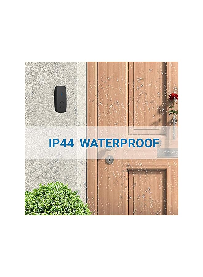 PROMASS promass Wireless Doorbell, Cordless Plug in, Waterproof Ring Door Bell with 1000ft Range, 36 Chimes, 4-Level Volume & Blue Light, Wall Plug-in Cordless Chime Kit with Battery Included  - Image 3