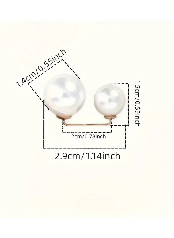 Goolsky 6 قطع دبابيس بروش لؤلؤ مزيف بألوان مختلطة، دبابيس أمان لخط العنق، مشابك شال سترة، إكسسوارات تزيين ملابس النساء - Image 4