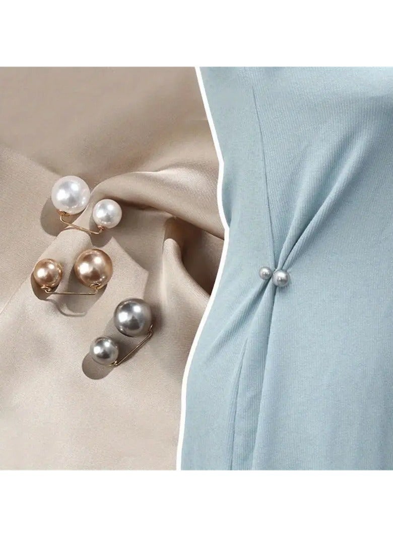 Goolsky 6 قطع دبابيس بروش لؤلؤ مزيف بألوان مختلطة، دبابيس أمان لخط العنق، مشابك شال سترة، إكسسوارات تزيين ملابس النساء - Image 5