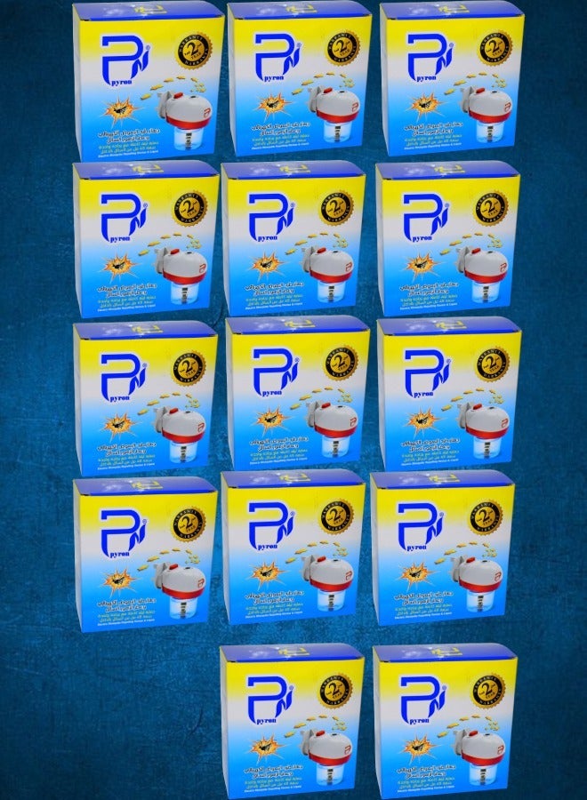 PYRON 14 Pieces Electric Mosquito Killer Device With 360 Hour Liquid Refill 1 Bottle Of 45ml With Floral Fragrance. - Image 1