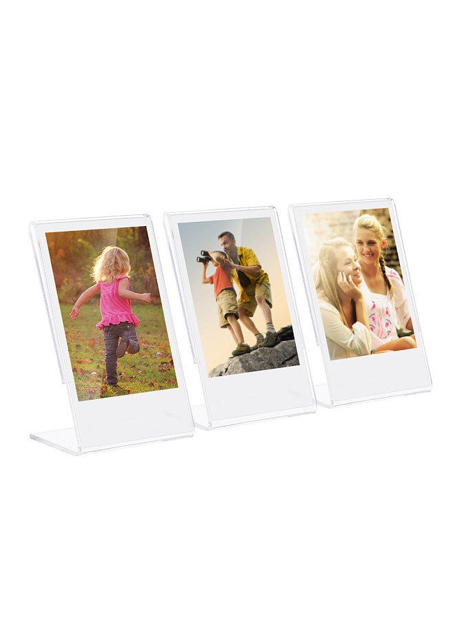 Generic 3 Packs 3inches L-shape Acrylic Photo Frame Transparent Mini Stand Compatible with Fujifilm Instax Mini 8 8+ 70 7s 90 25 26 50s 9 SP-1 SP-2 Film  - Image 1