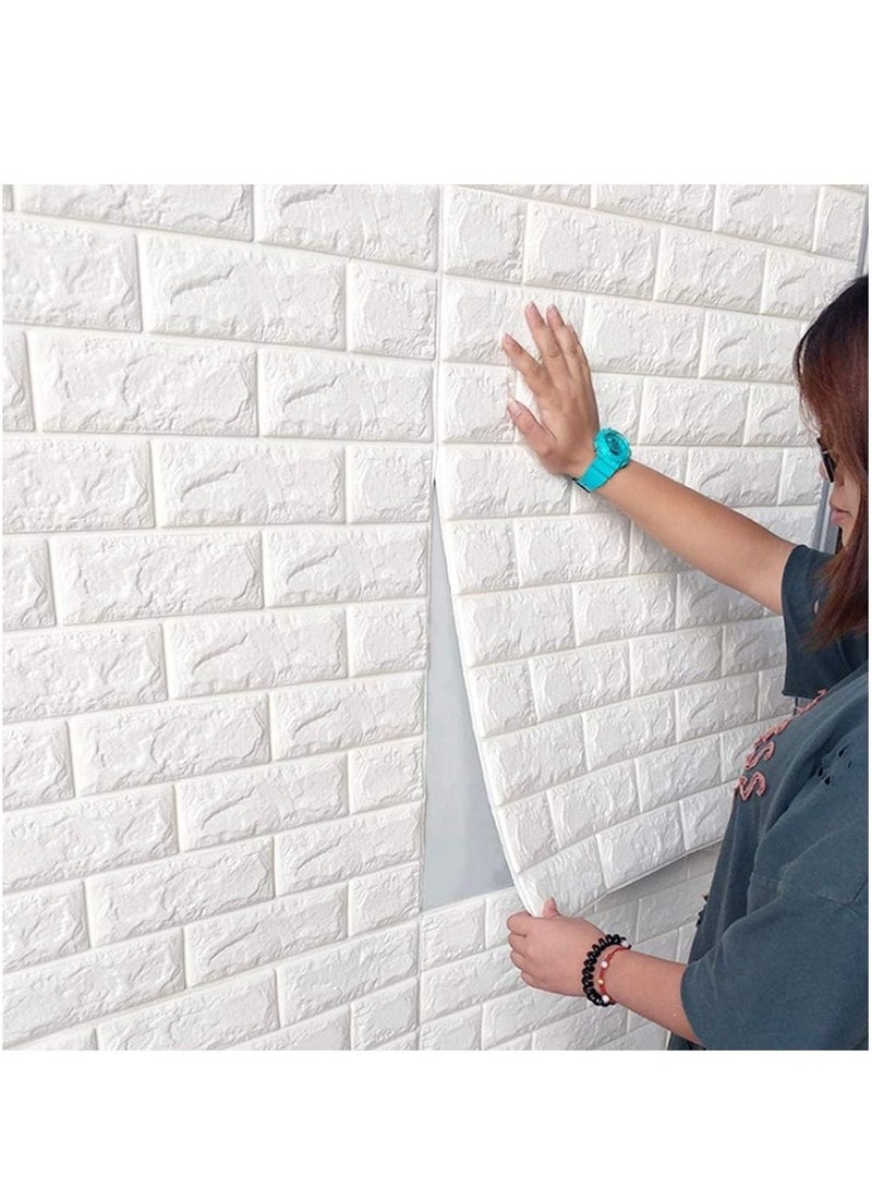 LINGWEI 30PCS Wall Sticker 3D Wallpaper Wall Decoration Panels Diamond PE Foam Brick Pattern Self Adhesive Removable and Waterproof Art Wall Tiles For Bedroom Living Room kids Room - Image 1