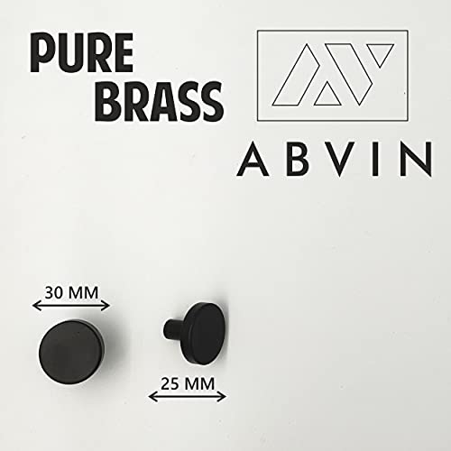 ABVIN Solid Brass Round Knobs Cabinet Beautiful Decorative Dresser Knobs Drawer Pulls - ABVIN002 - Black Finish - 1 Pcs - Image 4