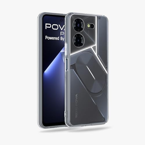 Plus Clear Transparent Back Case Cover for Tecno Pova 5 Pro 5G | Full Device Protection | Shockproof TPU | Flexible Silicone Back Cover Case – Transparent - Image 2