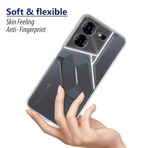 Plus Clear Transparent Back Case Cover for Tecno Pova 5 Pro 5G | Full Device Protection | Shockproof TPU | Flexible Silicone Back Cover Case – Transparent - Image 5