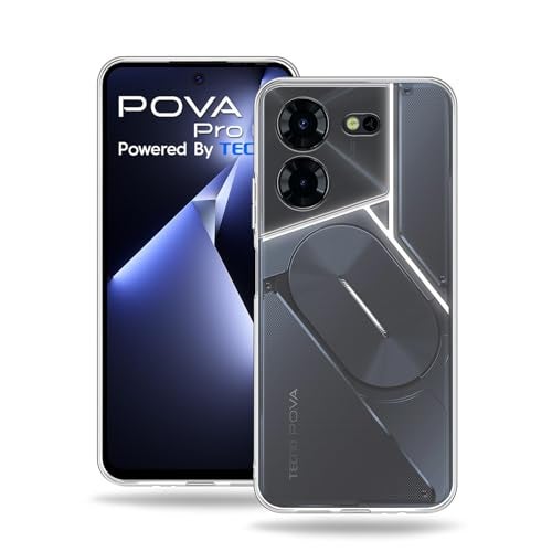 Plus Clear Transparent Back Case Cover for Tecno Pova 5 Pro 5G | Full Device Protection | Shockproof TPU | Flexible Silicone Back Cover Case – Transparent - Image 1