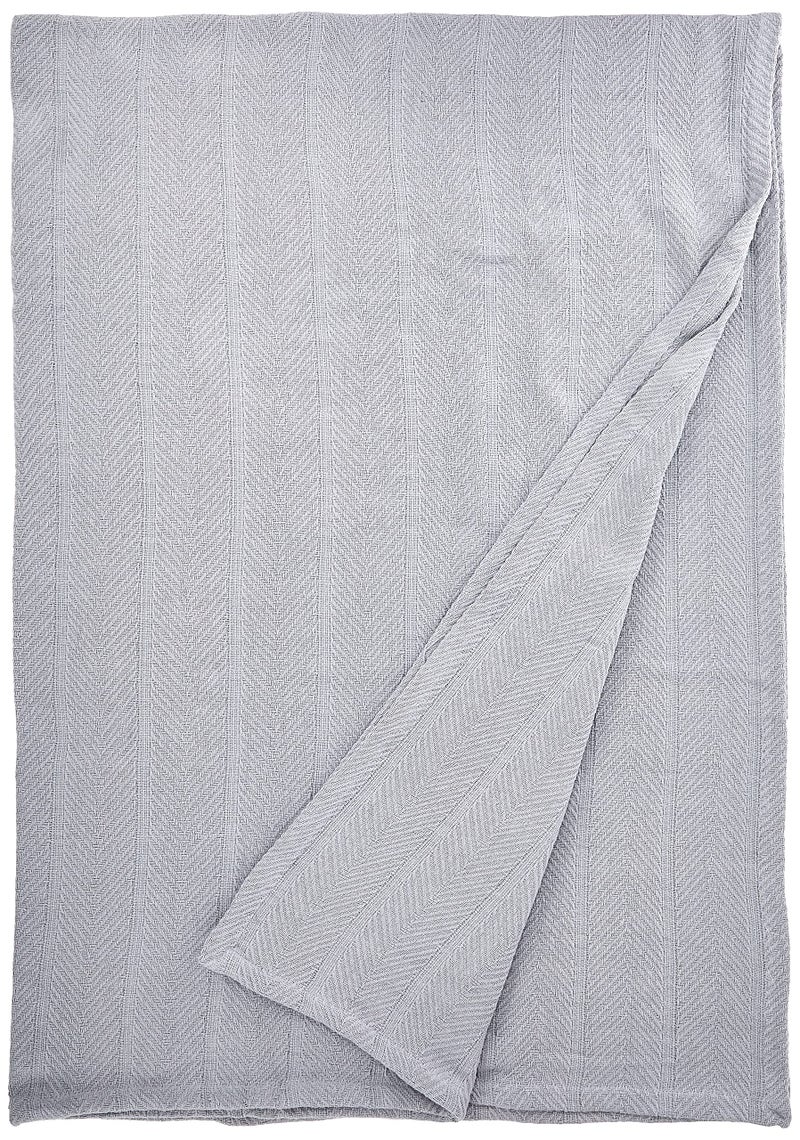 Eddie Bauer Eddie Bauer  Twin Blanket Lightweight Cotton Bedding Home Decor for All Seasons Herringbone Chrome Twin 
