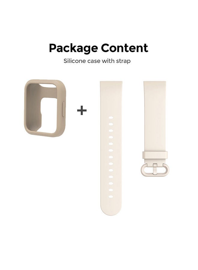O Ozone Silicon Band+Matching case For Xiaomi MI Lite /Redmi Band Beige - Image 5