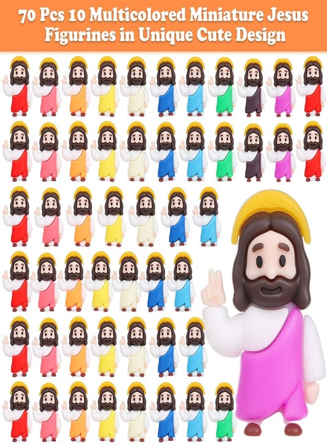 Thrilez 70 Pcs Mini Jesus Blessing Gesture - Small Pocket Jesus Figures Dashboards Jesus Religious Gifts for Christian, Easter Egg Stuffers - Image 3