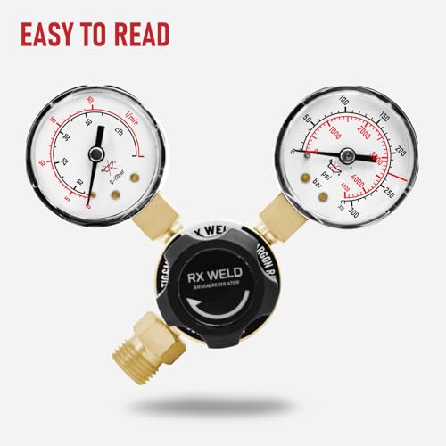 RX WELD Argon Regulators Gauges Gas Welding, Regulator for MIG and TIG, CGA580 Inlet Connection - Image 4