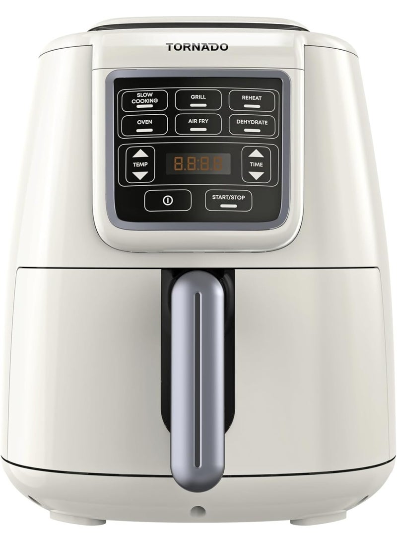 TORNADO 1550W 4L Oil-Free Air Fryer - LED Digital Display (Cream x Silver THF-1554D-XL-CS) - Image 2