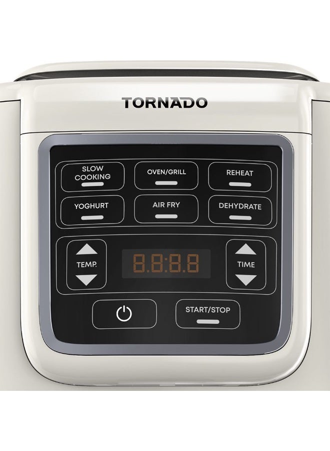 TORNADO 1550W 4L Oil-Free Air Fryer - LED Digital Display (Cream x Silver THF-1554D-XL-CS) - Image 3